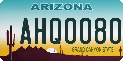 AZ license plate AHQ0080