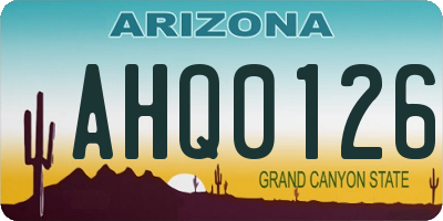 AZ license plate AHQ0126