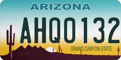 AZ license plate AHQ0132