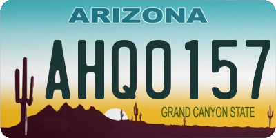 AZ license plate AHQ0157