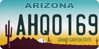 AZ license plate AHQ0169