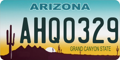 AZ license plate AHQ0329