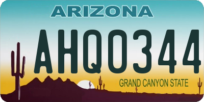 AZ license plate AHQ0344