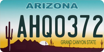 AZ license plate AHQ0372