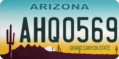 AZ license plate AHQ0569