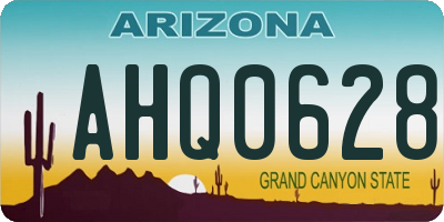 AZ license plate AHQ0628