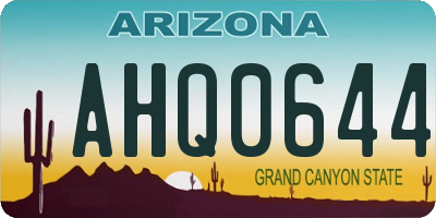 AZ license plate AHQ0644