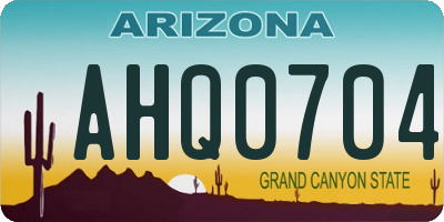 AZ license plate AHQ0704