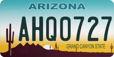 AZ license plate AHQ0727