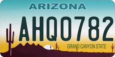 AZ license plate AHQ0782