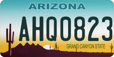 AZ license plate AHQ0823
