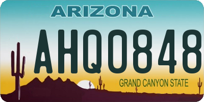 AZ license plate AHQ0848