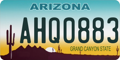 AZ license plate AHQ0883