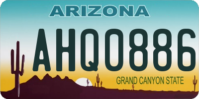 AZ license plate AHQ0886