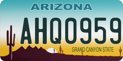 AZ license plate AHQ0959