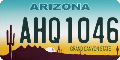 AZ license plate AHQ1046