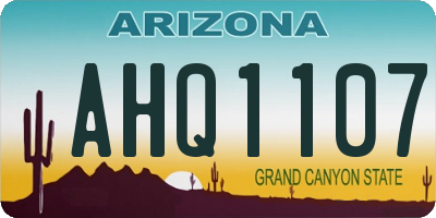 AZ license plate AHQ1107