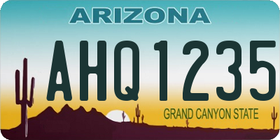 AZ license plate AHQ1235