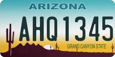 AZ license plate AHQ1345
