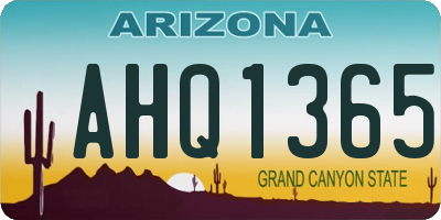 AZ license plate AHQ1365