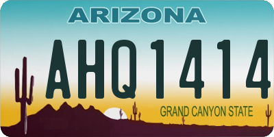AZ license plate AHQ1414