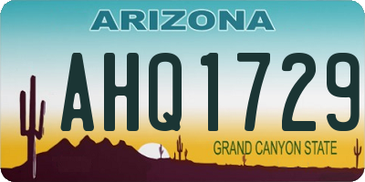 AZ license plate AHQ1729