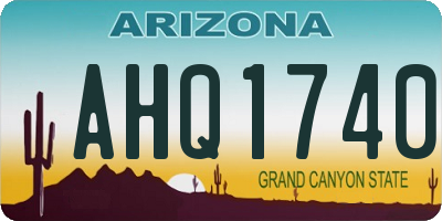 AZ license plate AHQ1740