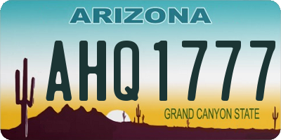 AZ license plate AHQ1777