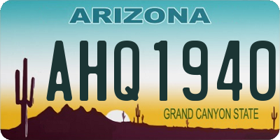 AZ license plate AHQ1940