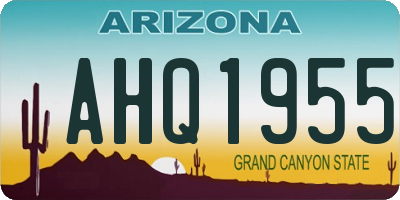 AZ license plate AHQ1955