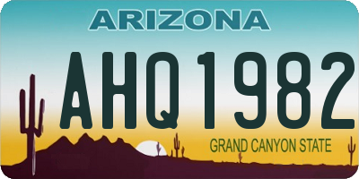 AZ license plate AHQ1982