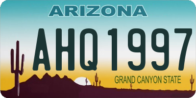 AZ license plate AHQ1997