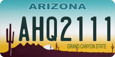AZ license plate AHQ2111