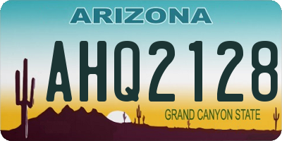 AZ license plate AHQ2128
