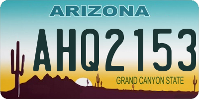 AZ license plate AHQ2153