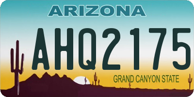 AZ license plate AHQ2175