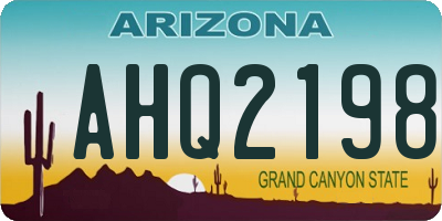 AZ license plate AHQ2198