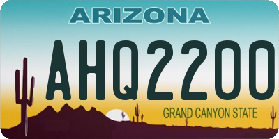 AZ license plate AHQ2200