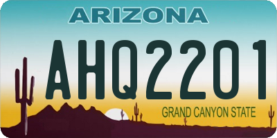 AZ license plate AHQ2201