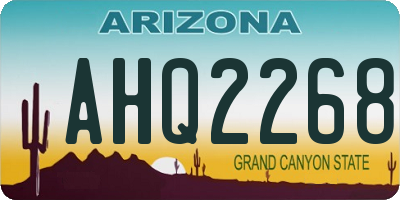 AZ license plate AHQ2268