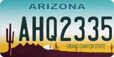 AZ license plate AHQ2335