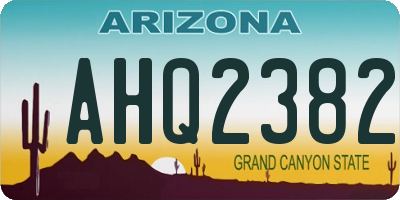AZ license plate AHQ2382