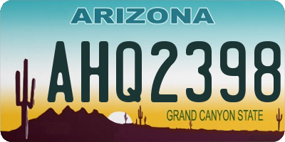 AZ license plate AHQ2398