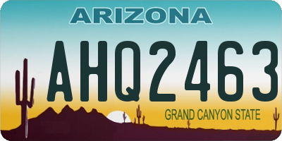 AZ license plate AHQ2463