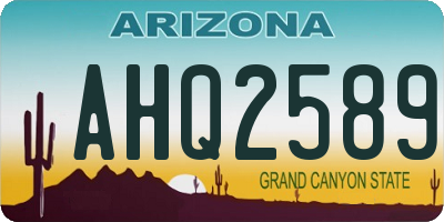 AZ license plate AHQ2589