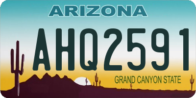 AZ license plate AHQ2591