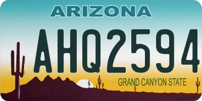 AZ license plate AHQ2594