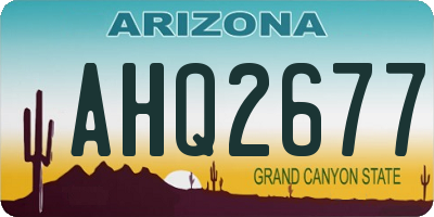AZ license plate AHQ2677