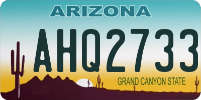 AZ license plate AHQ2733