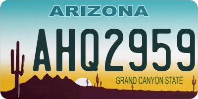 AZ license plate AHQ2959
